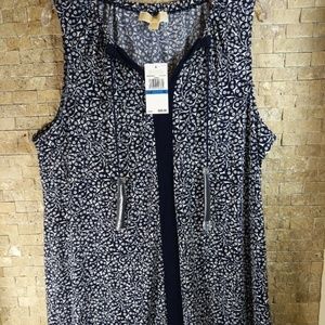 MICHAEL KORS Sleeveless Navy Shift Dress SIZE XL